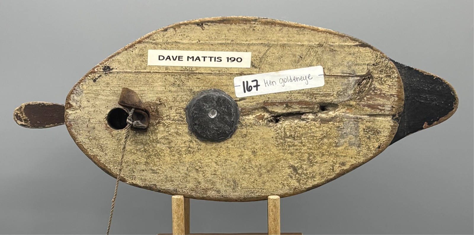 RARE**ORG PNT**VINTAGE DUCK DECOY GOLDENEYE ATT. DAVE MATTIS (1879-1955) PEC ONT