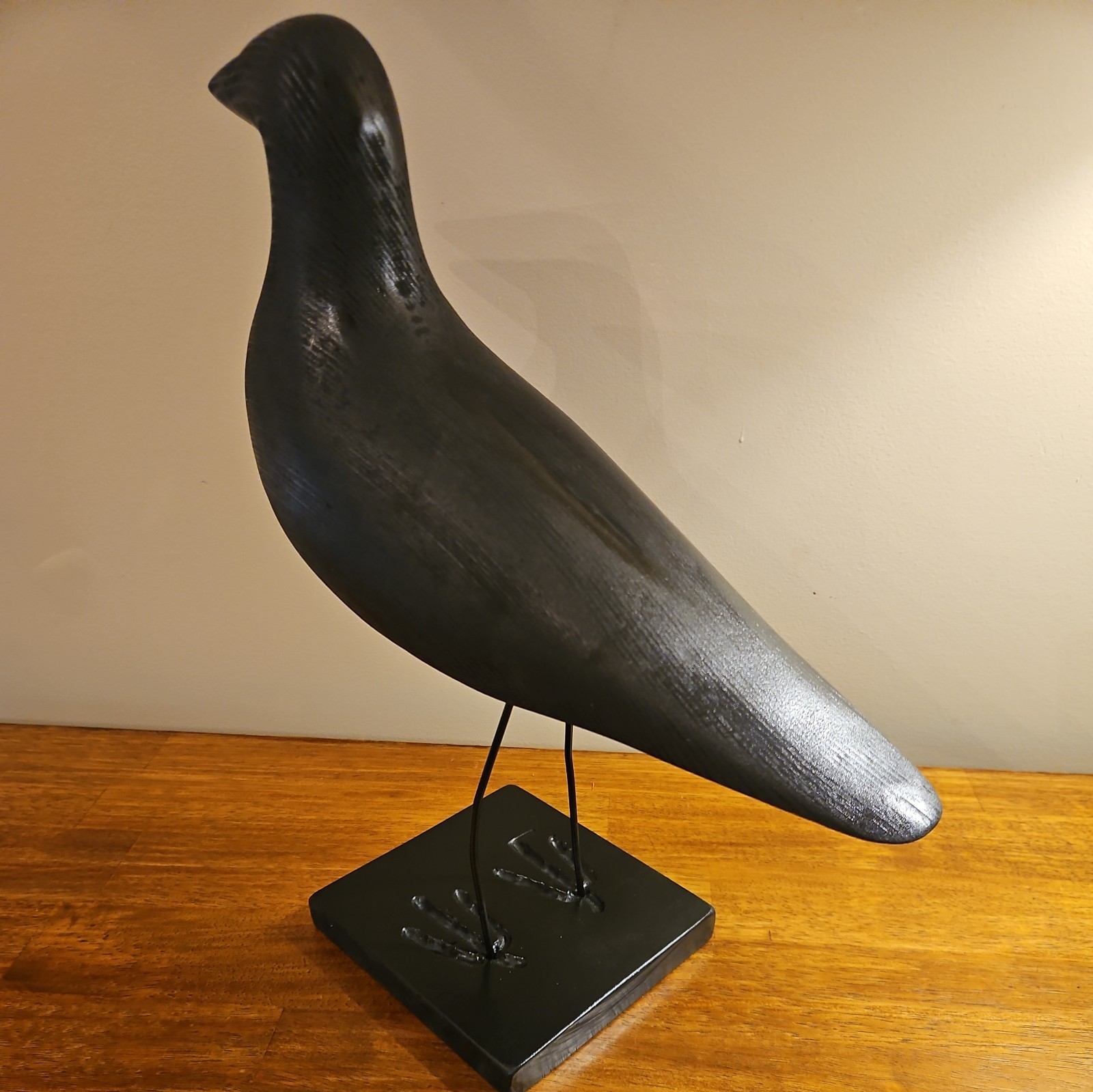 Vintage Crow Decoy, Hand Made, Solid Wood