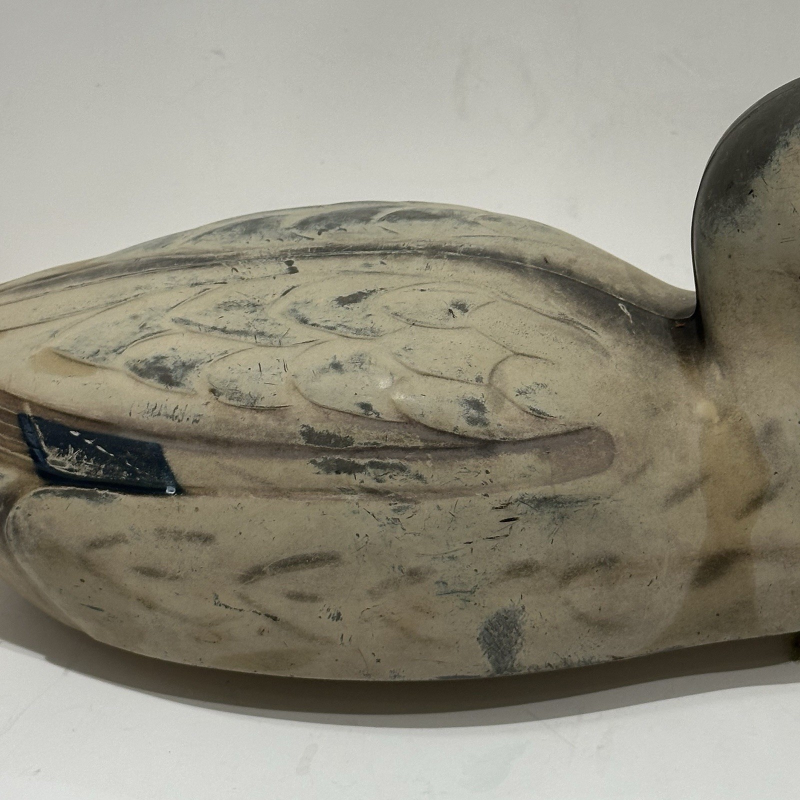 Vintage Plastic Duck Decoy Feather Lite J. S. McGuire 1954 Fairfax 14″ AS IS
