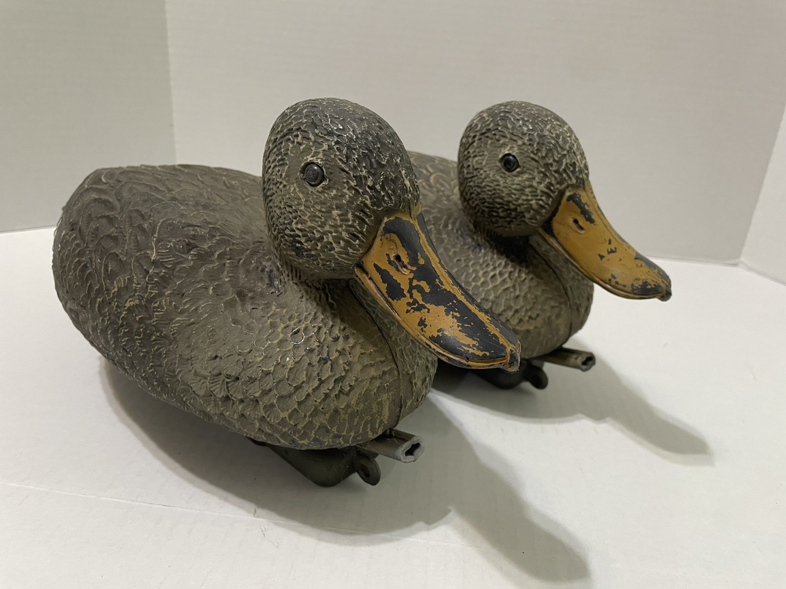 Vtg Carry Lite Duck Decoys- Mallard/Drake – Made in Italy Set Of 2