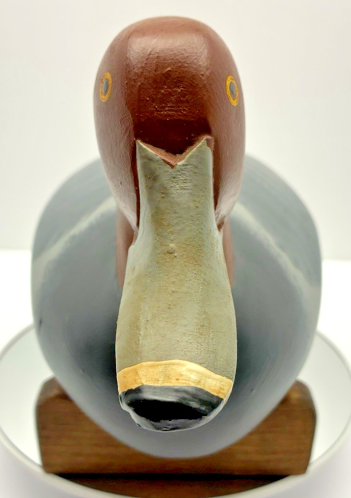 Captain Harry Jobes Signed Redhead Drake Wooden Duck Decoy Vintage HDG Maryland