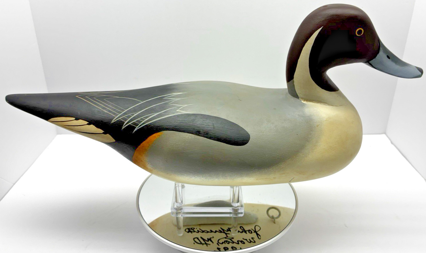 1992 Signed & Dated John Meredith Pintail Drake Duck Decoy Vintage Wonton, MD