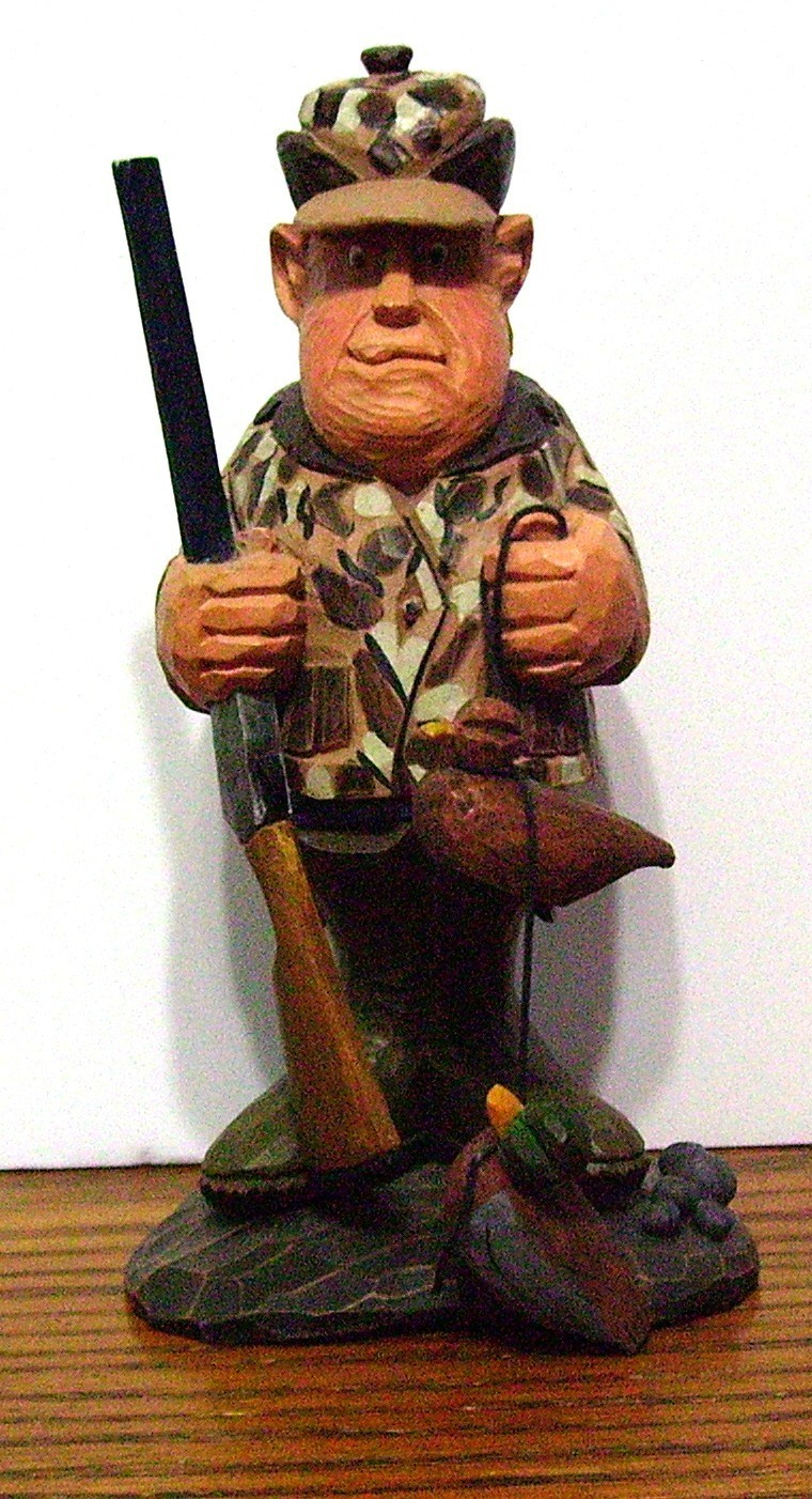 Old Fart Duck Hunter Figurine Camo with decoys