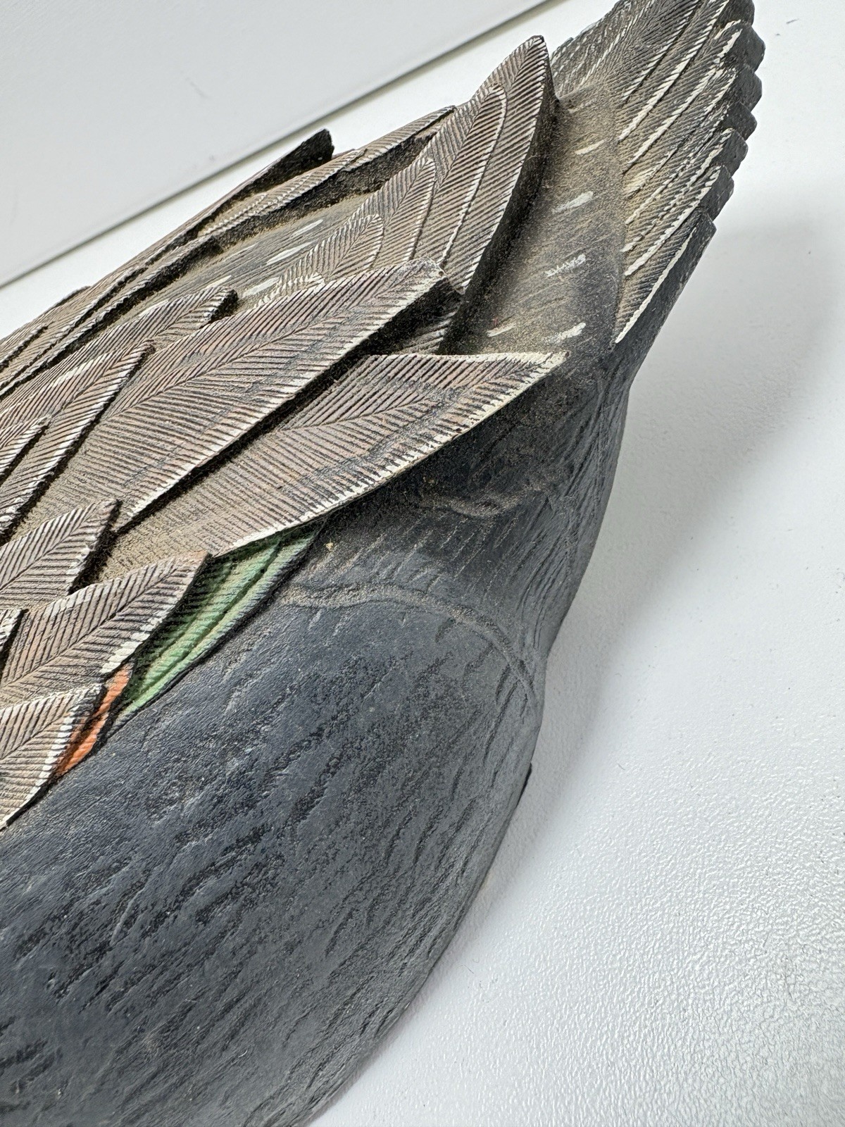 Vintage 10″ Green Winged Teal Ceramic Duck Decoy