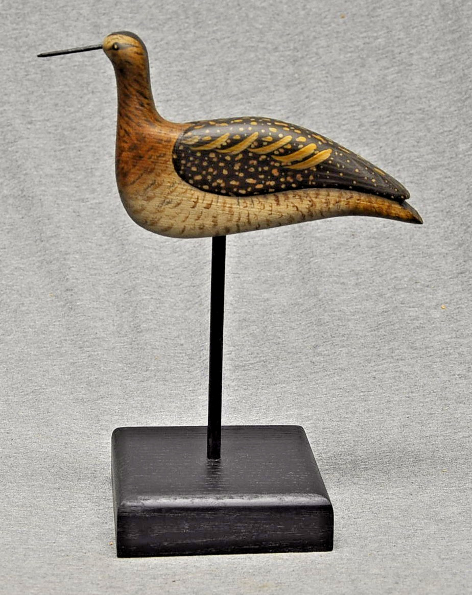 DARKFEATHER FREEDMAN FLATTIE CURLEW SHOREBIRD DECOY ORIG. PAINT W/BASE SIGNED