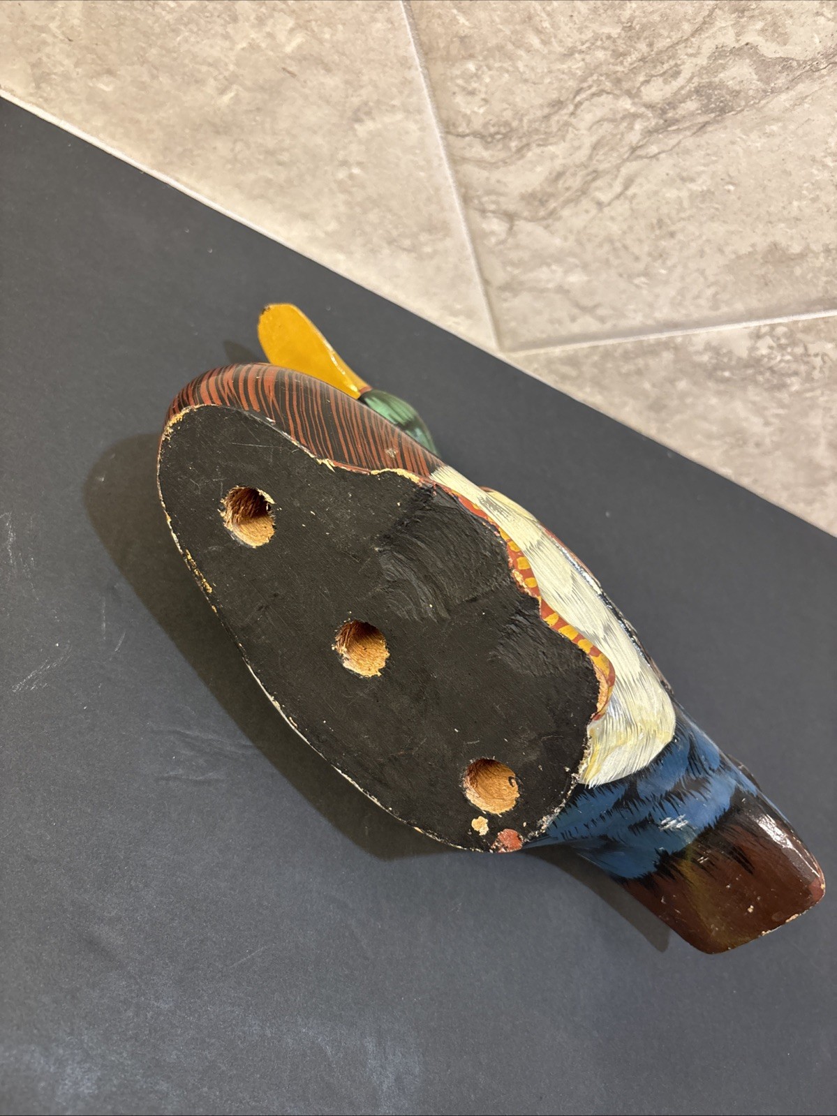 Hand Carved & Painted Wooden Duck Made In The Philippines