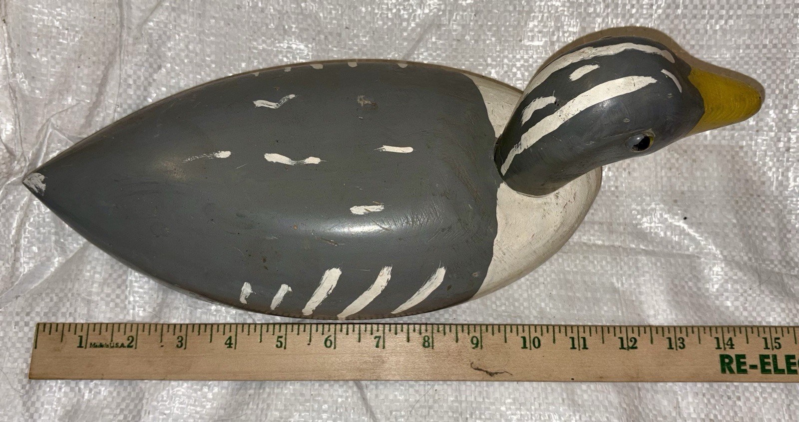 VINTAGE HAND PAINTED/MADE LIFESIZE WOODEN MERGANSER DUCK DECOY w/REMOVABLE HEAD