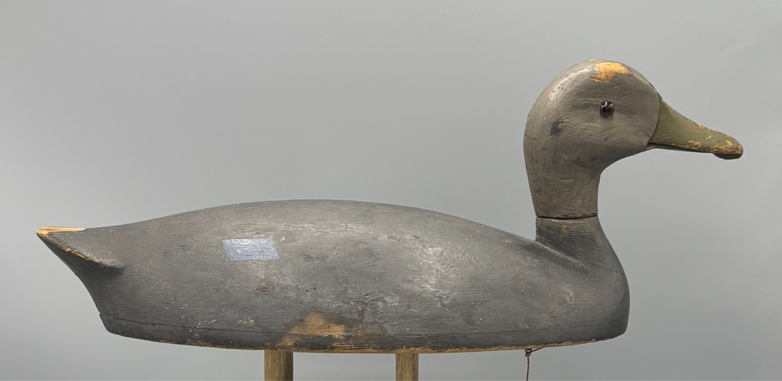 **ORIGINAL PAINT** KINGSTON ONTARIO(?) BLACK DUCK ANTIQUE DECOY “EGGSHELL THIN”