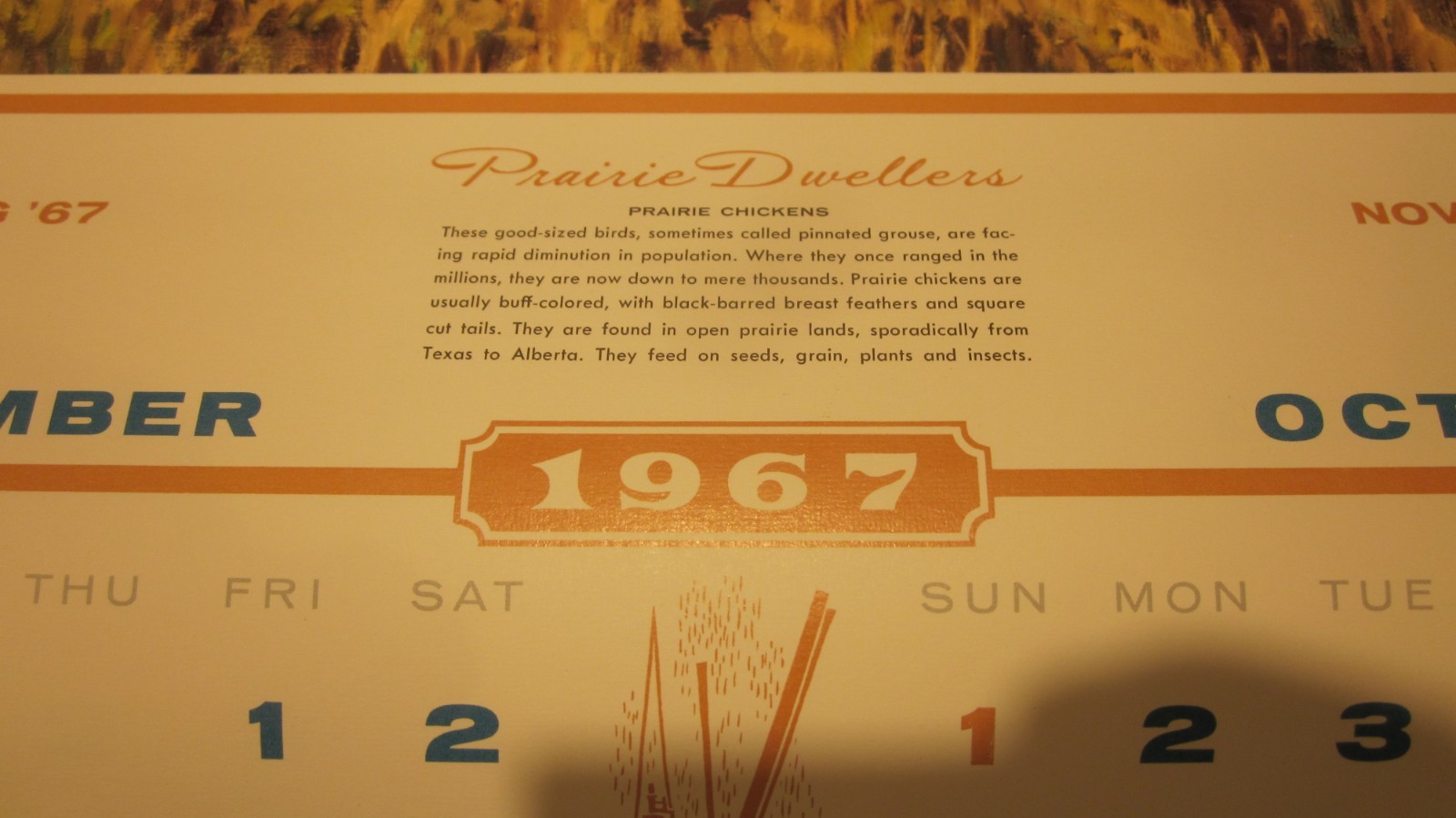 RICHARD BISHOP DUCK GOOSE HUNTING CALENDAR 1967 MC LAIN DOCK PORT JEFFERSON NY