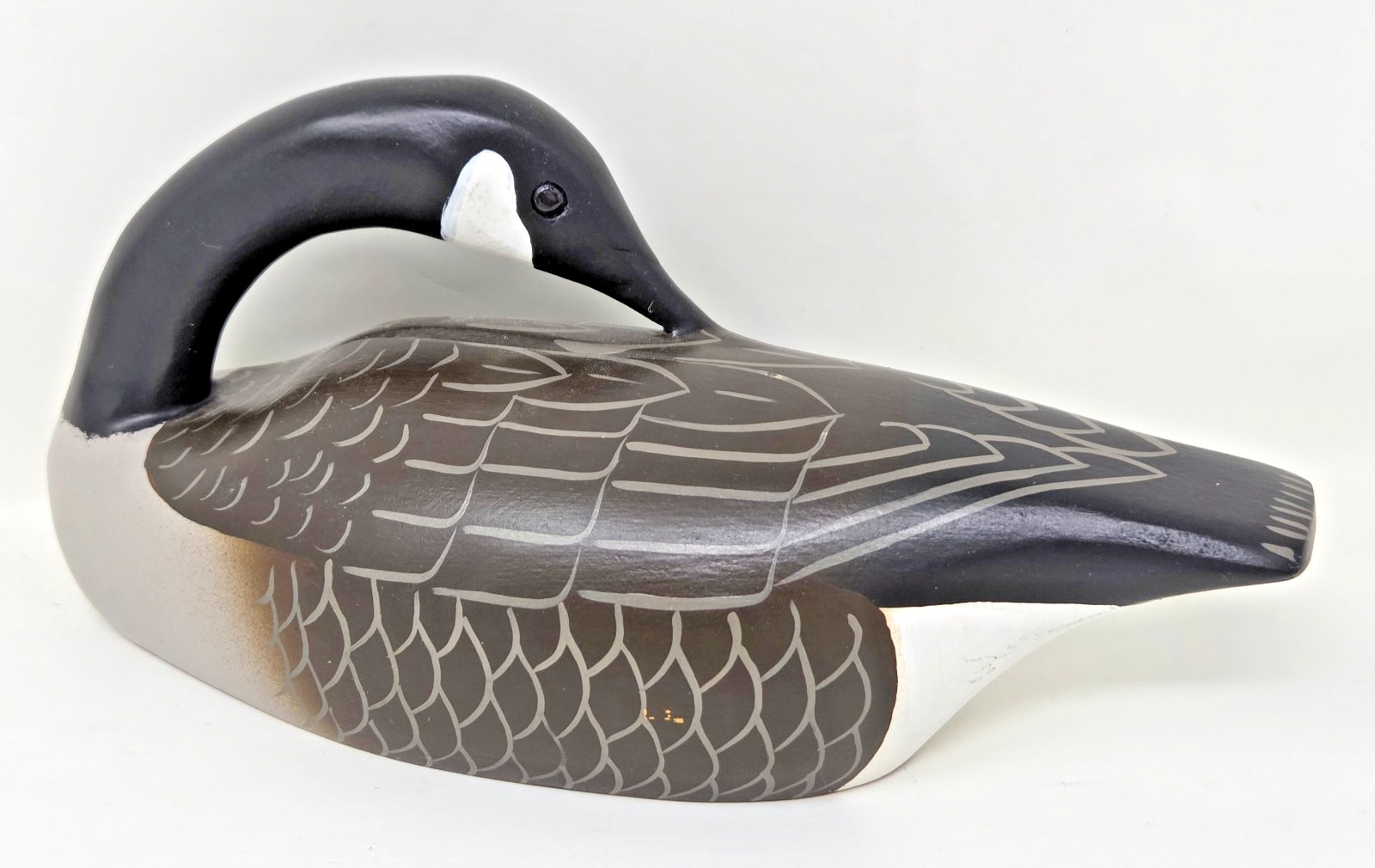 Hand-Carved 6.5″ Canada Goose Decoy – Signed Bill Coleman – Worton MD – Folk Art