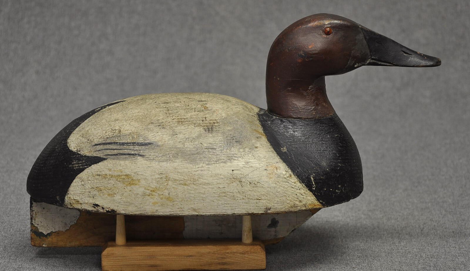 VINTAGE RARE ED “ONE ARM KELLIE” CANVASBACK drake duck decoy decoys TURTLE BACK