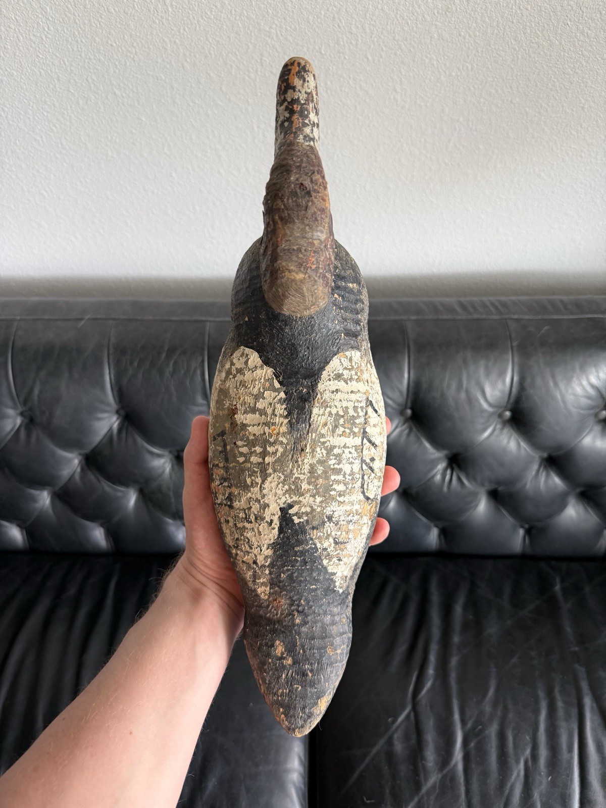 Antique Victor Animal Trap Company Wood Hand Carved and Painted Duck Decoy
