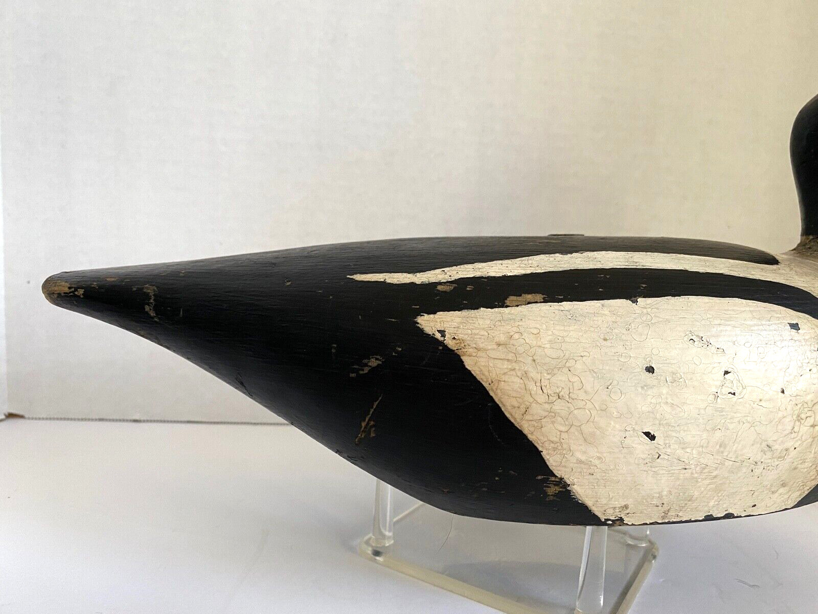 Carved Goldeneye Duck Decoy, Possibly Early Whitney, Unsigned, Weighted Keel.
