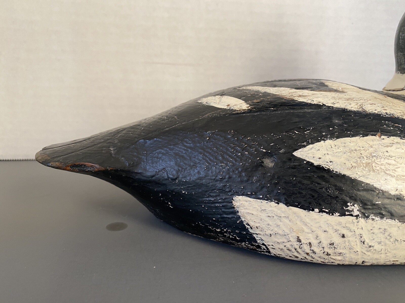 Vintage Primitive Goldeneye Duck Decoy w/Canadian Origins, Painted Eyes