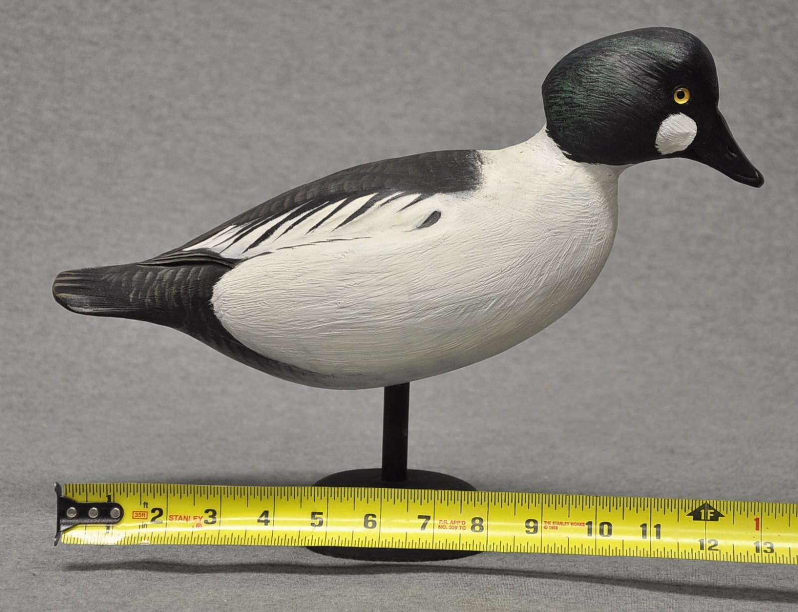 MIKE BORRETT WI HIGHLY DETAILED STANDING GOLDENEYE DRAKE DUCK DECOY BRANDED OP