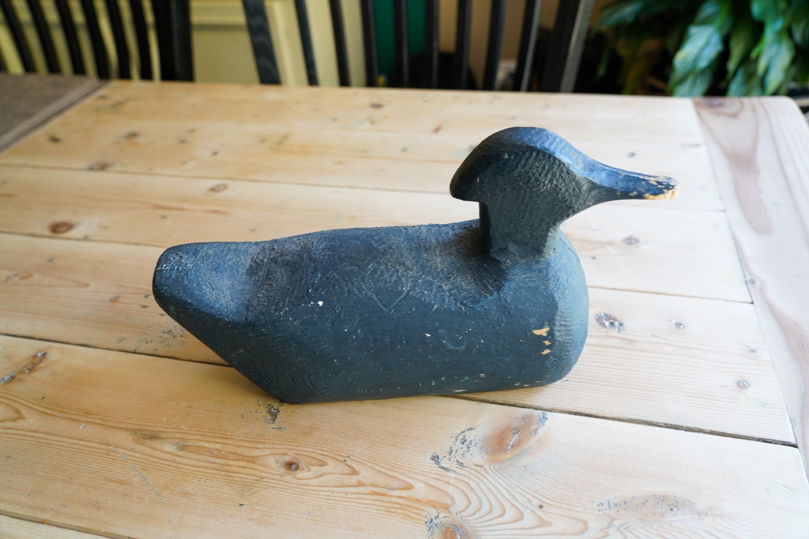 Antique Genuine Hand Made Blue Duck Decoy B8