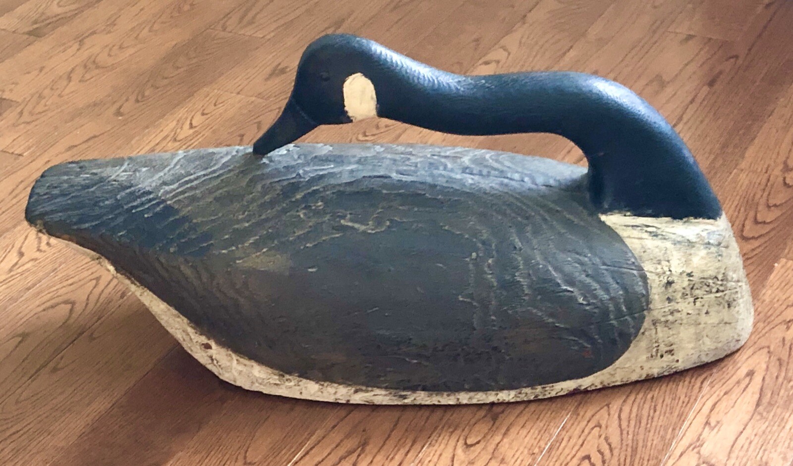 Antique Hand Made Carved Wood Large Canadian Duck Decoy Art Sculpture Figure