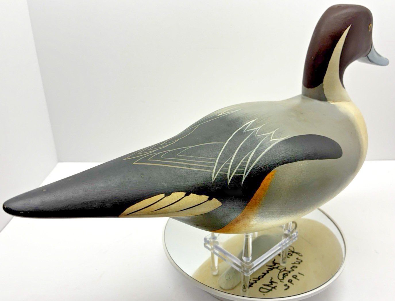 1992 Signed & Dated John Meredith Pintail Drake Duck Decoy Vintage Wonton, MD