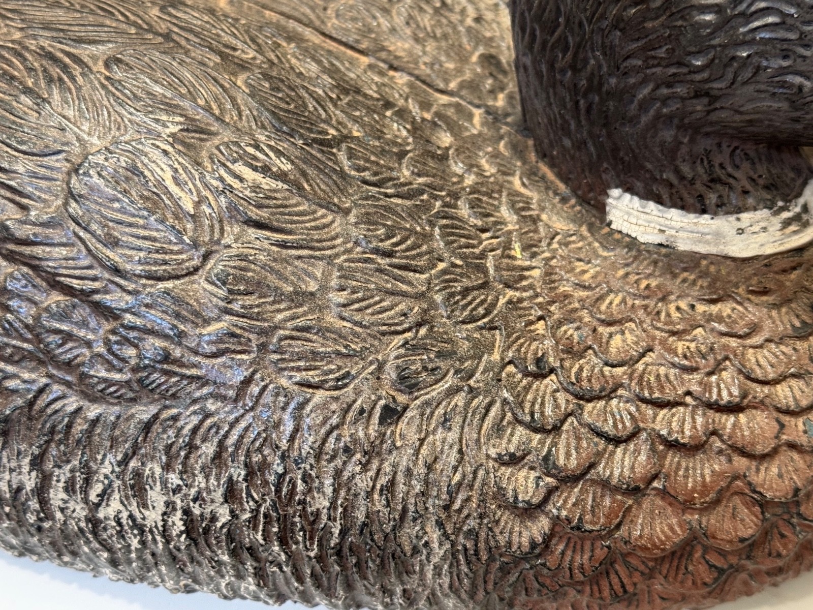 Vintage Duck Decoy Mallard Hen 16″ Realistic feathers Floats Made In Italy