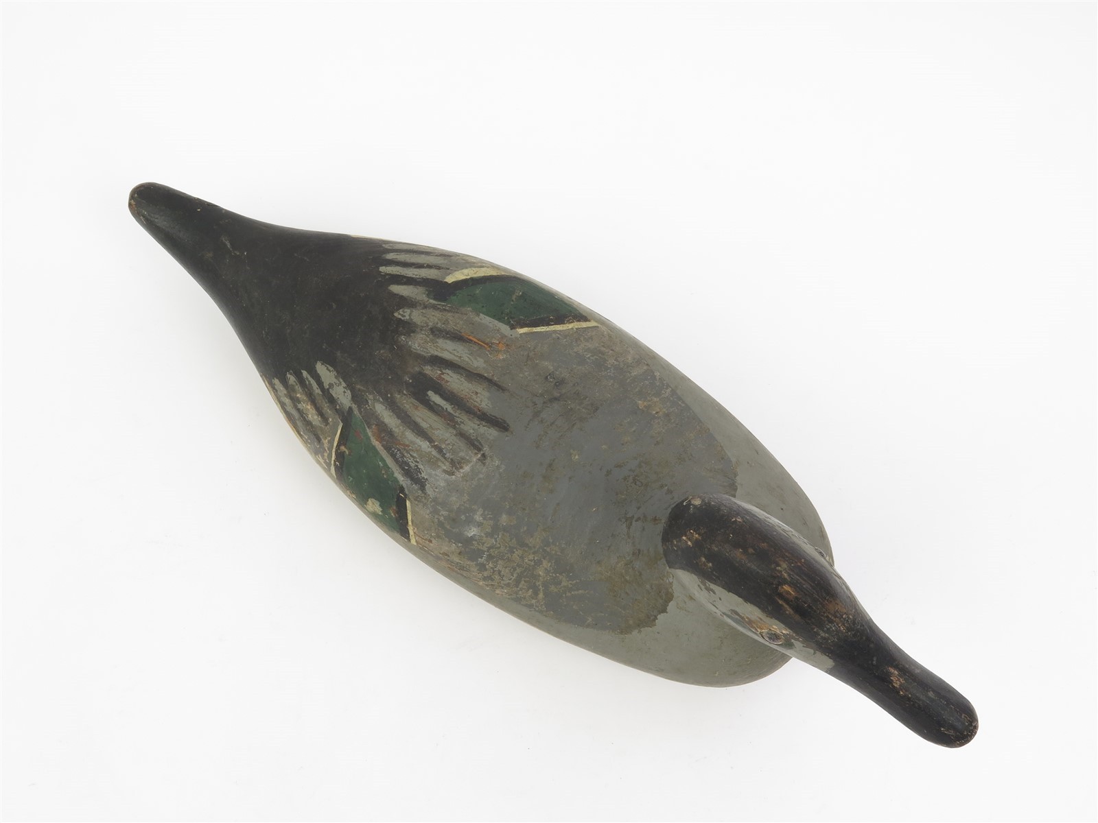 Vintage Wilber Bros Co. Glass Eye Hand Painted Wooden Pintail Drake Duck Decoy