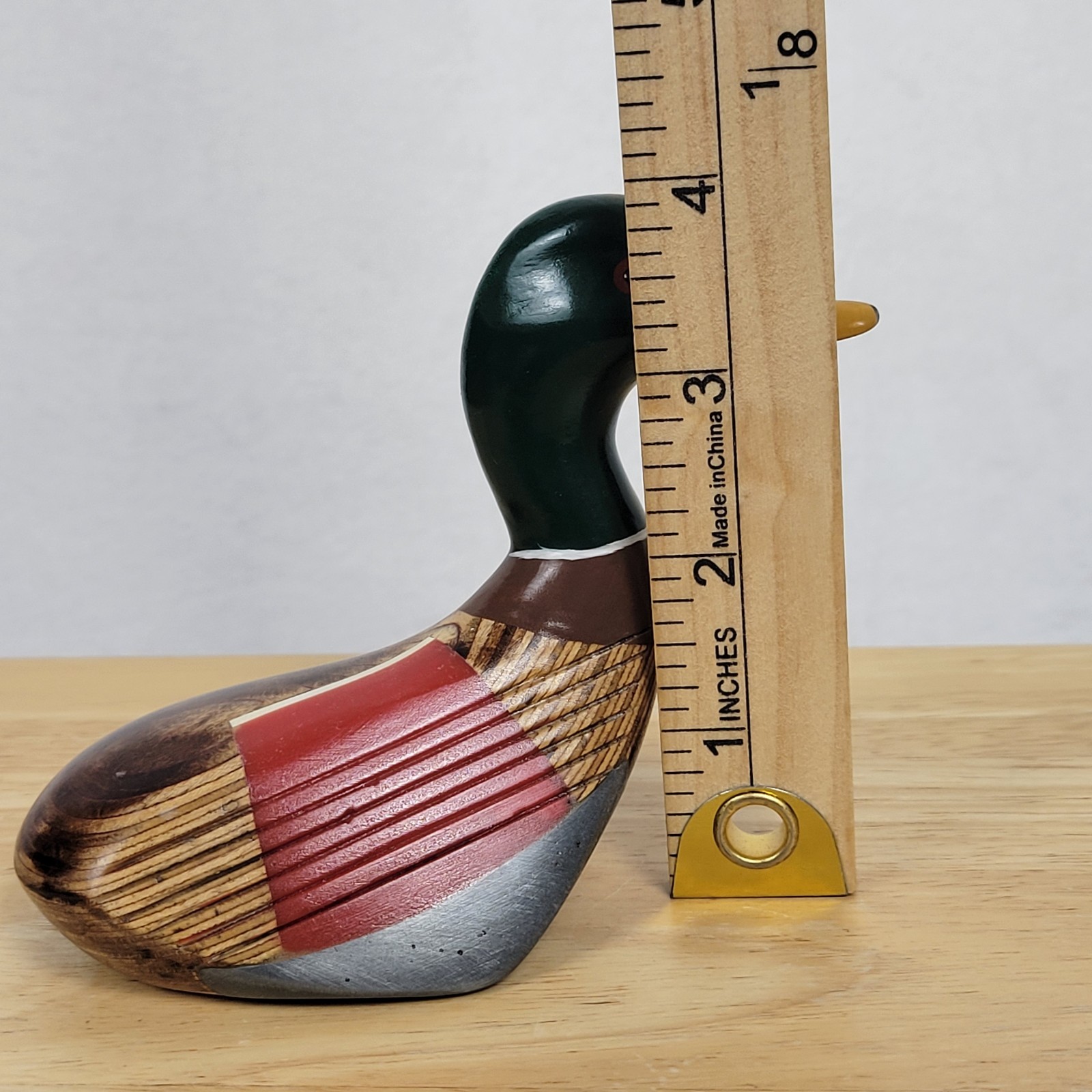 Vintage Ginty 9 Wood Golf Club Duck Decoy Folk Art Hand Painted Mallard Signed
