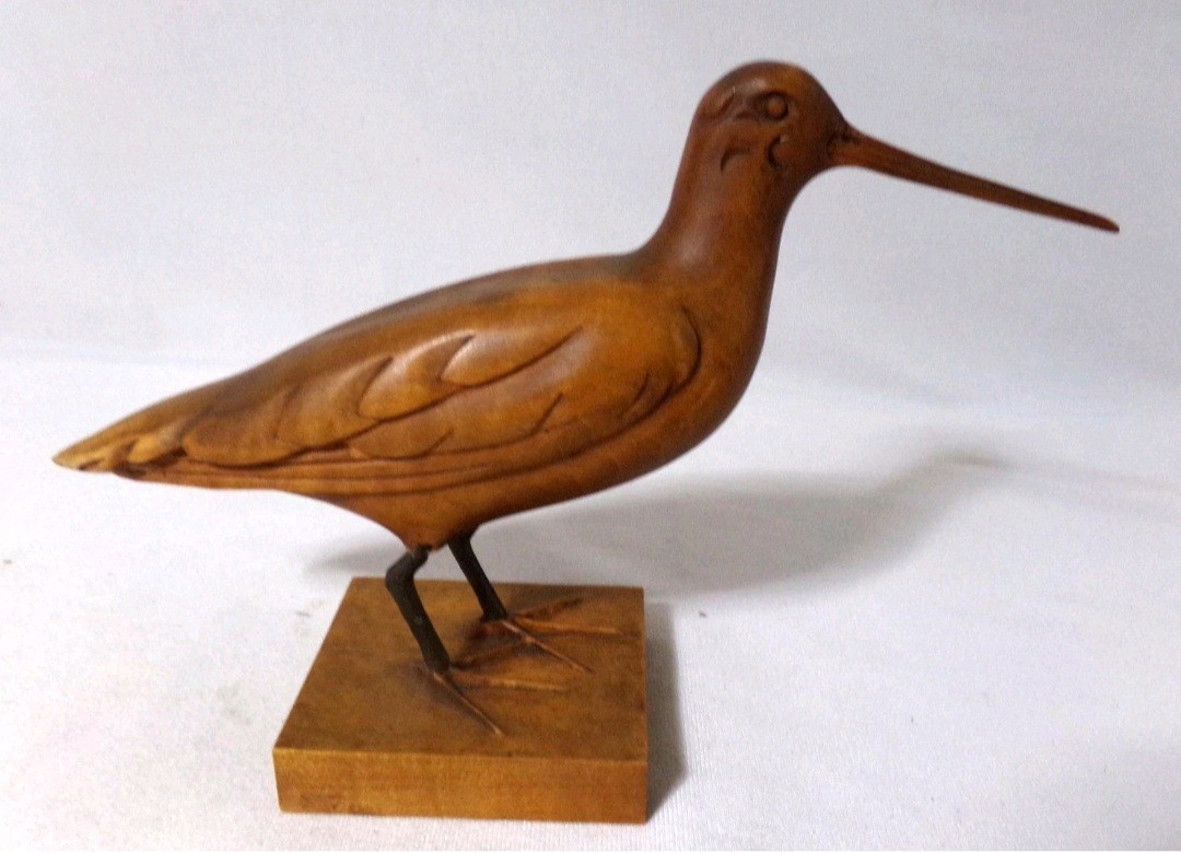 Carved Wooden Bird Folk Art Jacksnipe hunting Style decoy Forslund 1960