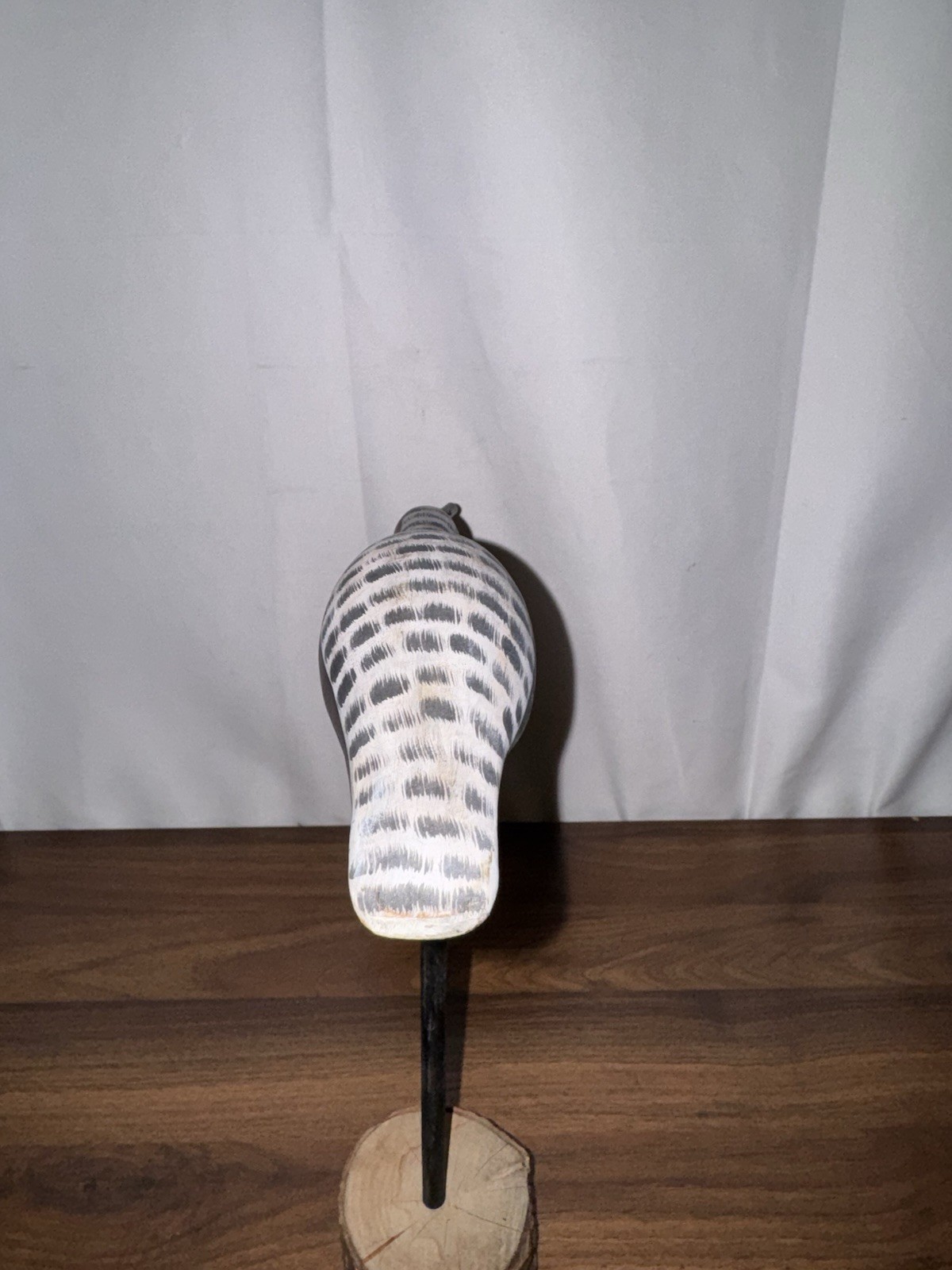 Vintage Shorebird Black Bellied Spotted Plover Wood Decoy Hand Carved W/ Stand