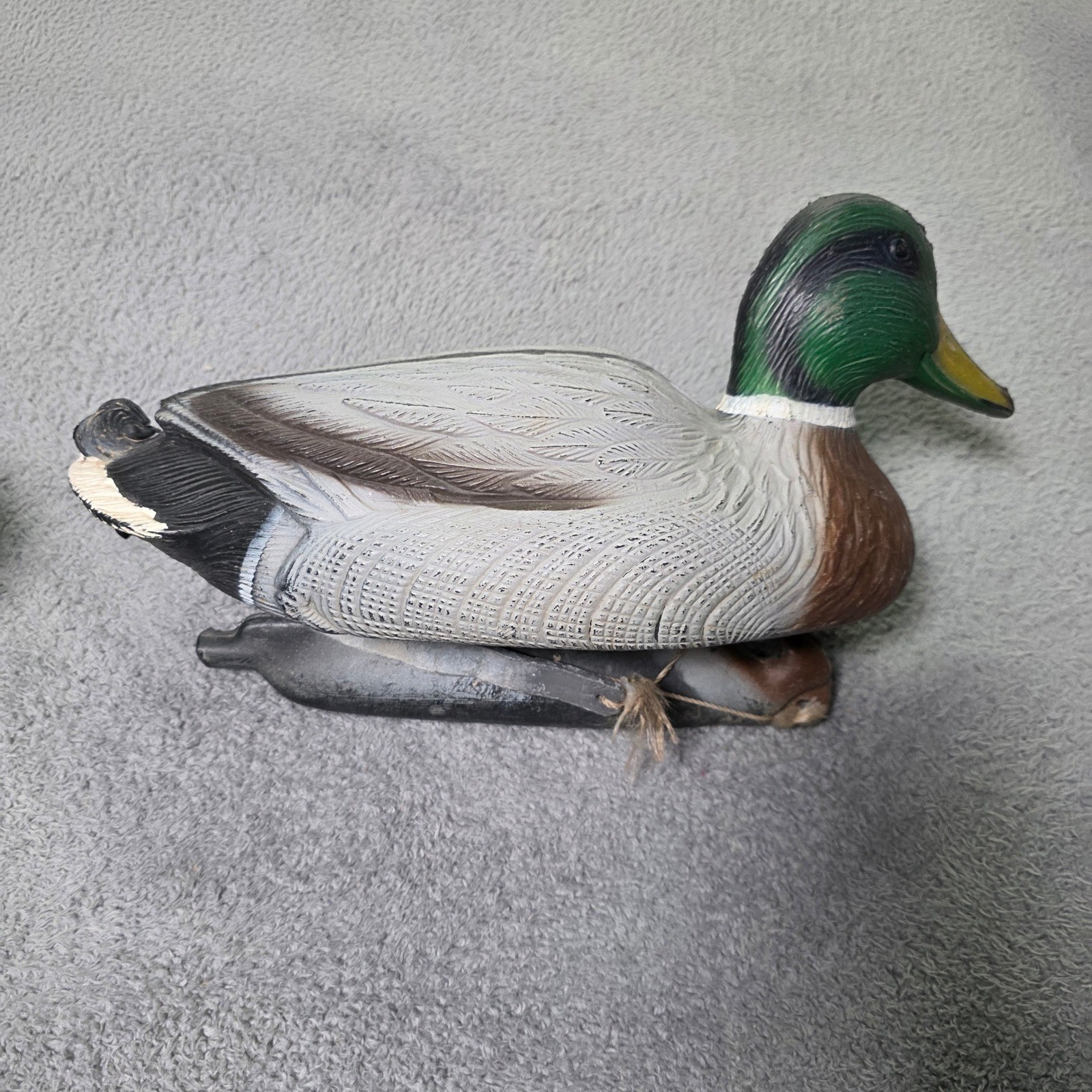 Flambeau 14 In Duck Decoy Green Mallard Drake Weighted Keel Vintage USA