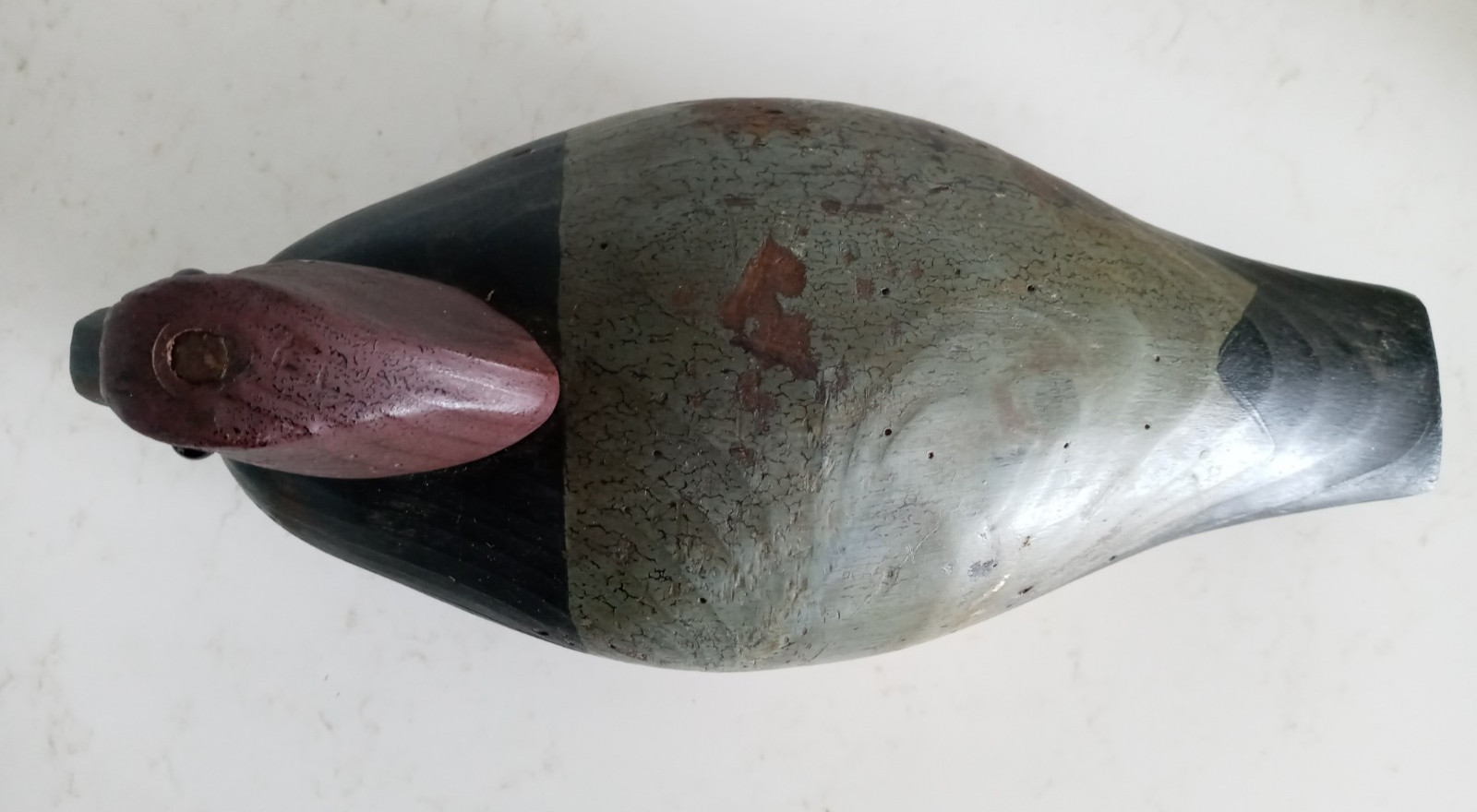 Canadian Goose Wood Decoy Signed White 13x6x5.5″