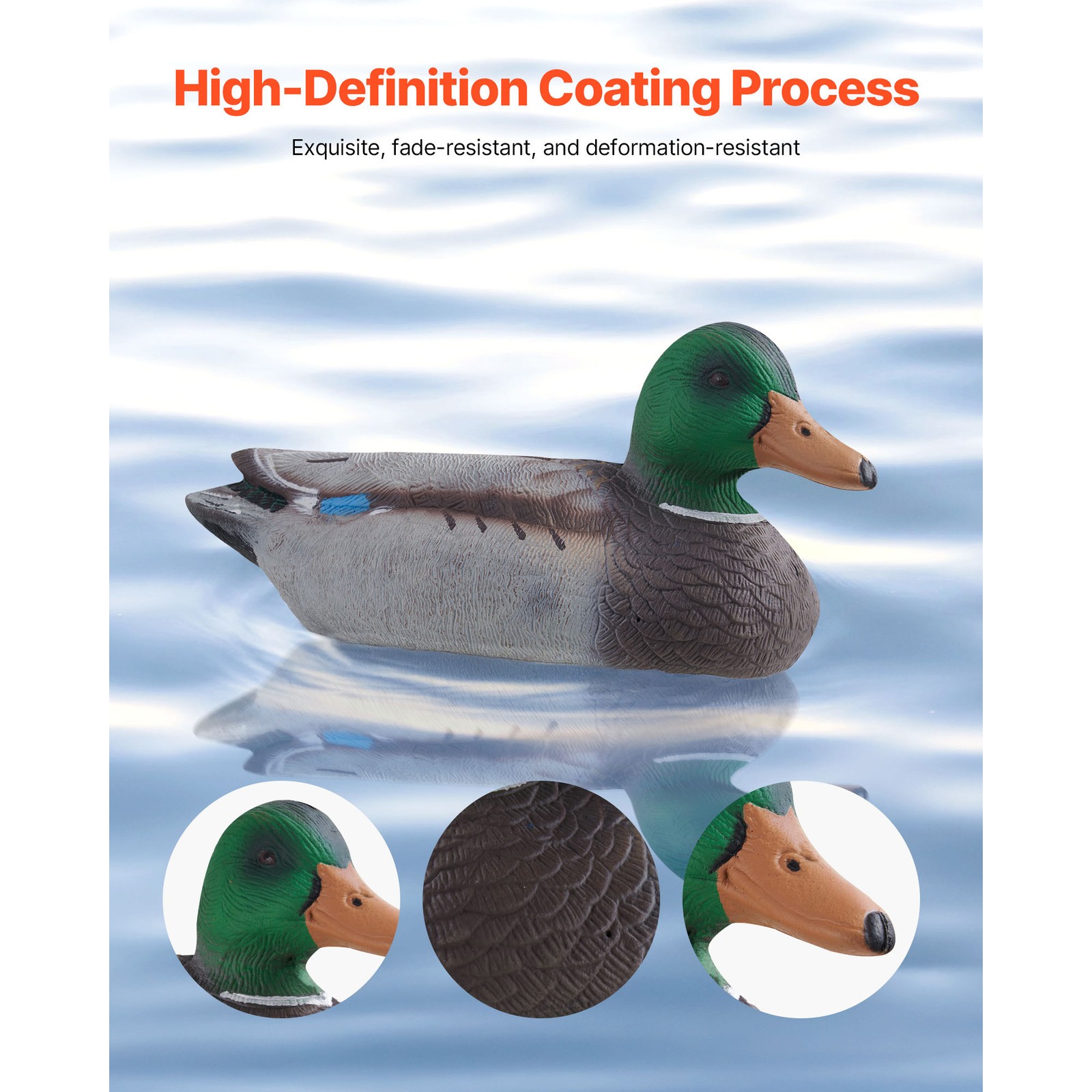Duck Decoy Outdoor Teal Decoy Realistic Plastic Floating Duck for Hunting 6-Pack