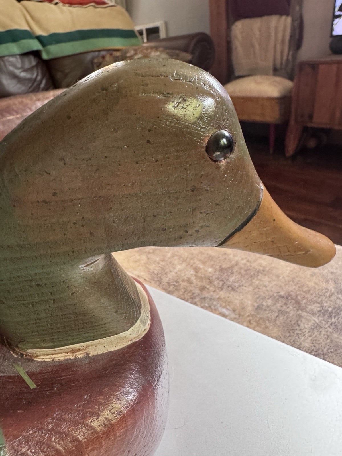VTG Robert J. Jones Hand Carved Mallard Drake Duck Decoy 1988