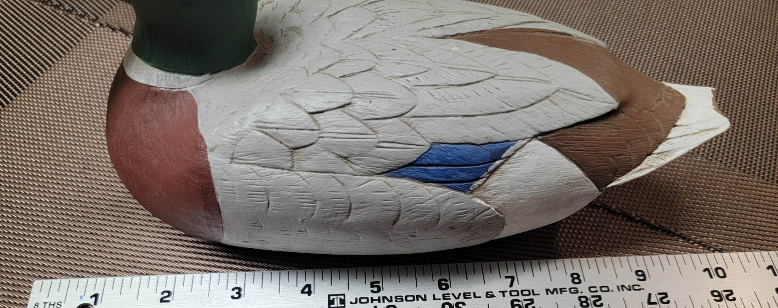 Vintage Wood Mallard Drake Duck Hand Carved Painted Signed by Leonard 9498