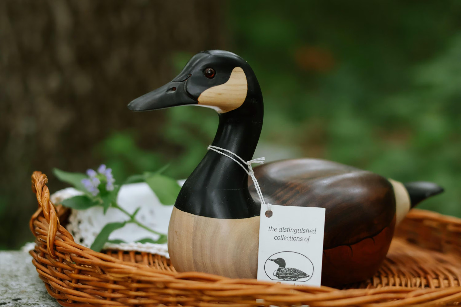 Vintage Ron Sadler Signed Canada Goose Decoy Wood Country Traditions Hangtag