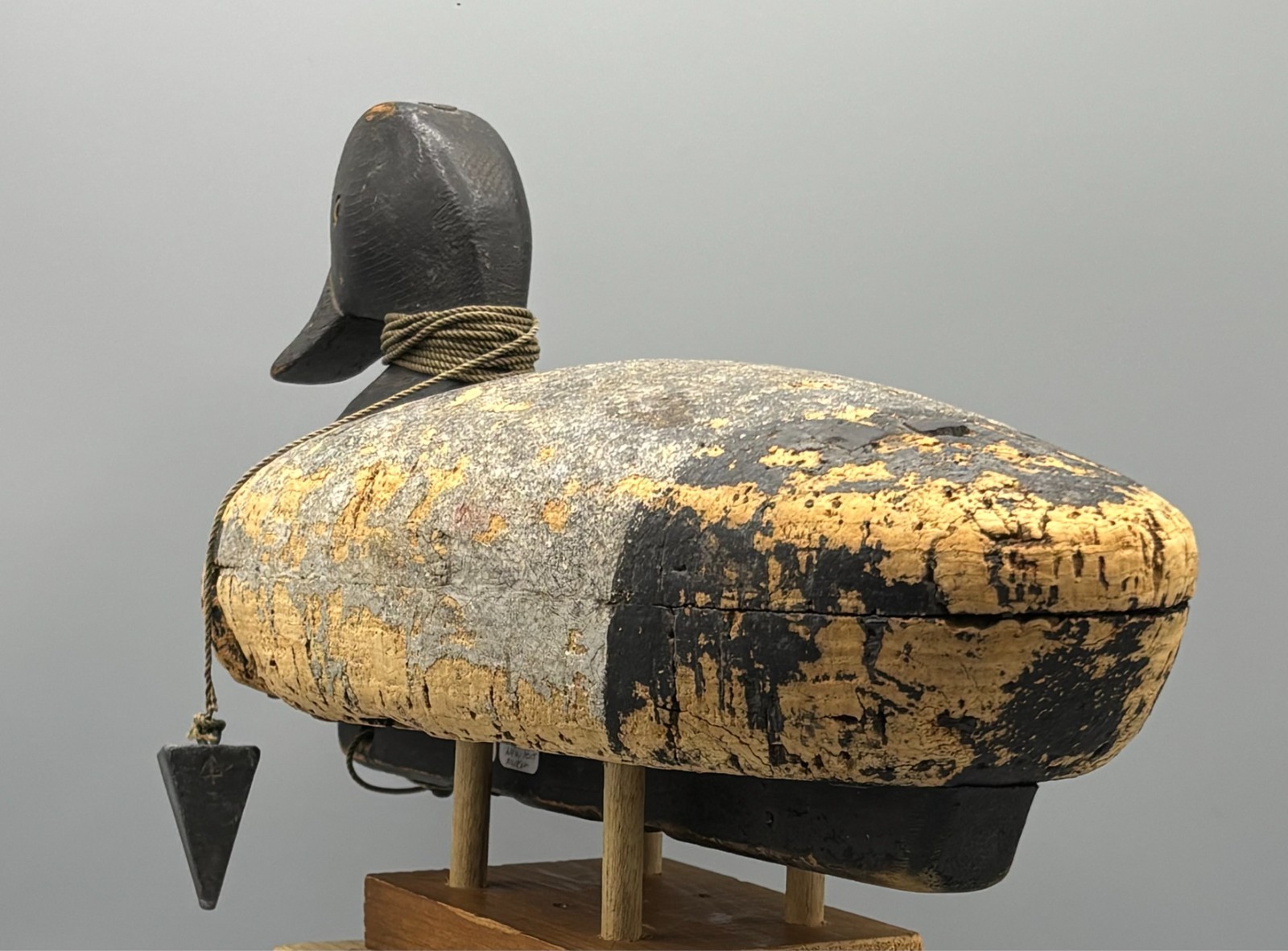 ***JOHN BOYLE*** (1873-1935) BELLPORT, NY CORK BLUEBILL DRAKE ANTIQUE DUCK DECOY