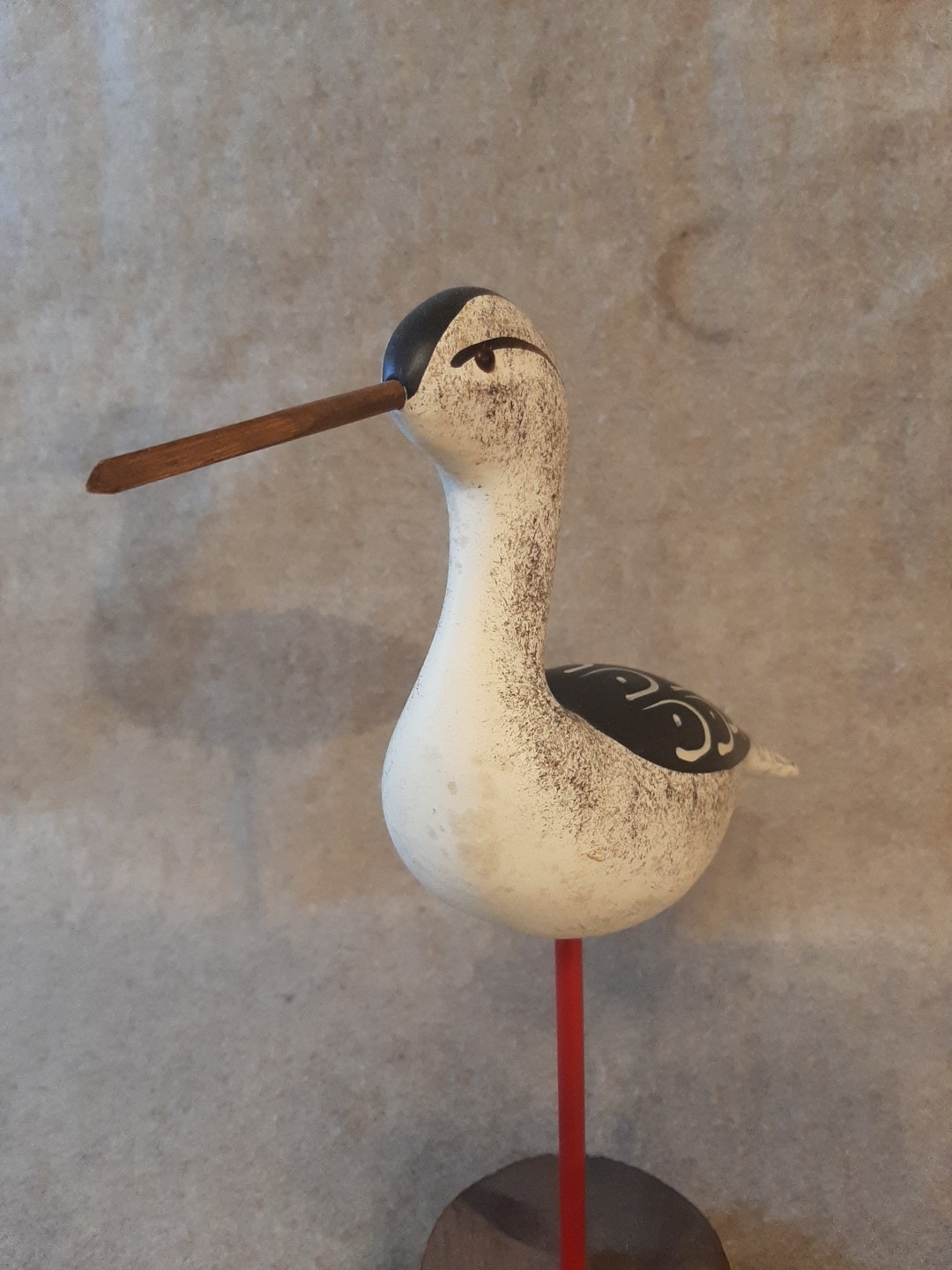 Carved Wood Shorebird Decoy Sandpiper Wooden Folk Art Waterfowl Bird unsigned