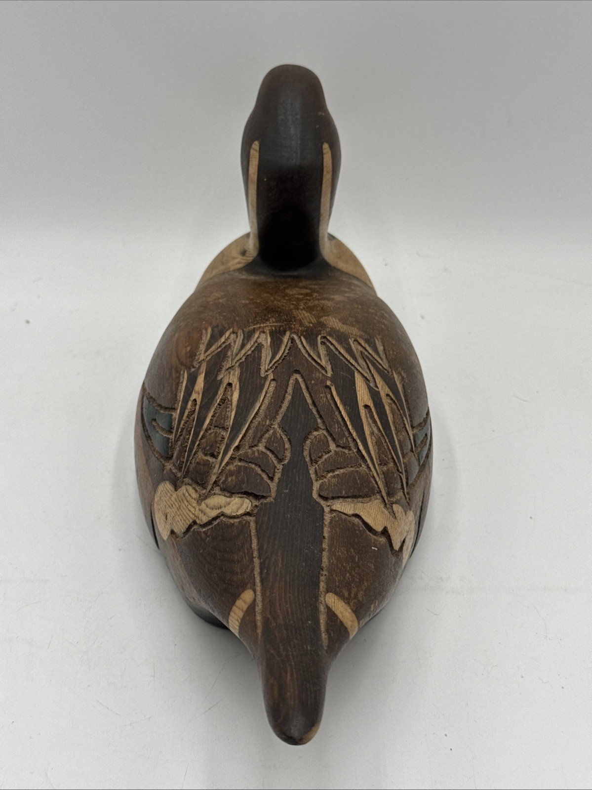 VINTAGE TOM TABER PINTAIL DRAKE HAND CARVED WOOD GLASS EYE DUCK DECOY SIGNED