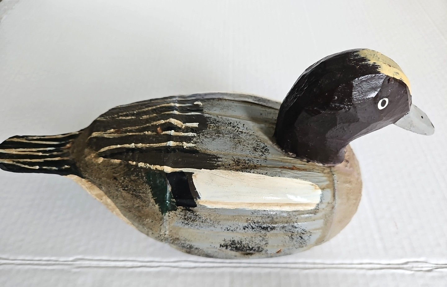 Vintage Goldeneye Duck Hunting Decoy Balsa Wood Hand Painted Made in Italy