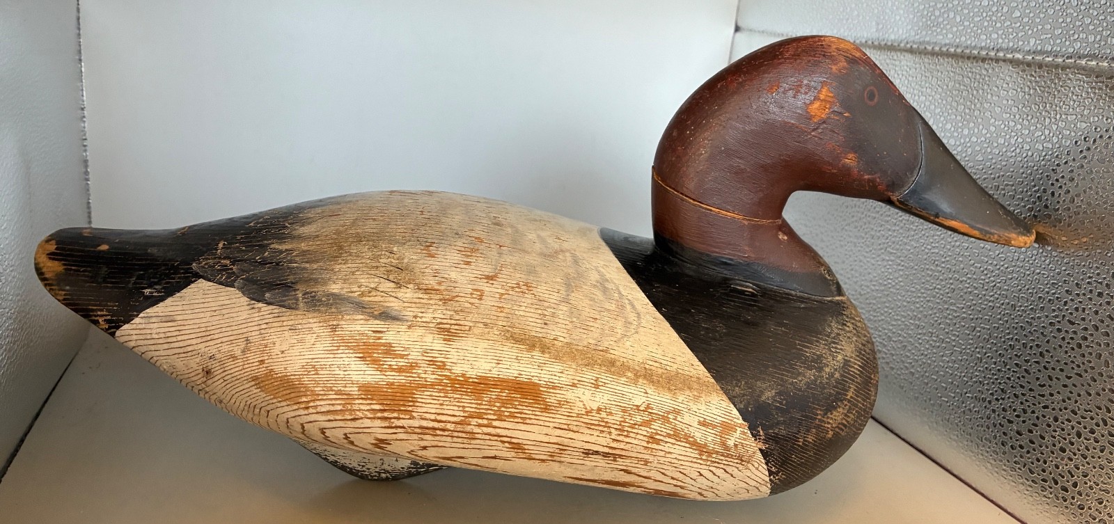 Vintage 1940s Maryland Madison Mitchell? Red Head Working Duck Decoy