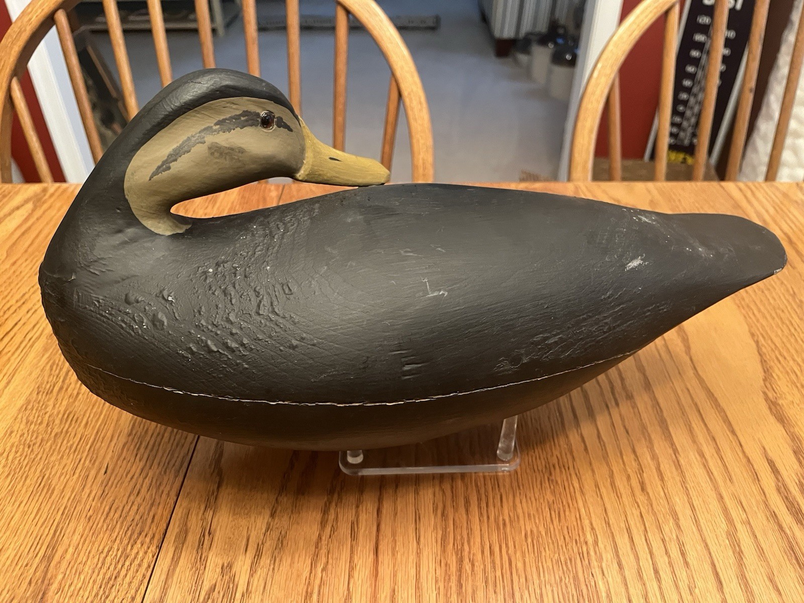 Vintage Preening Female Black Duck Signed A.C. Eastlack