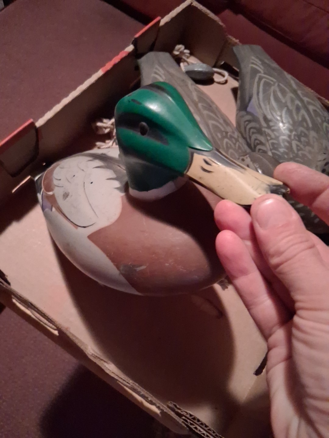 Vtg 3 Original ©1967 D9 Mallard Duck Decoys 2-Victor Hens & Drake Woodstream.