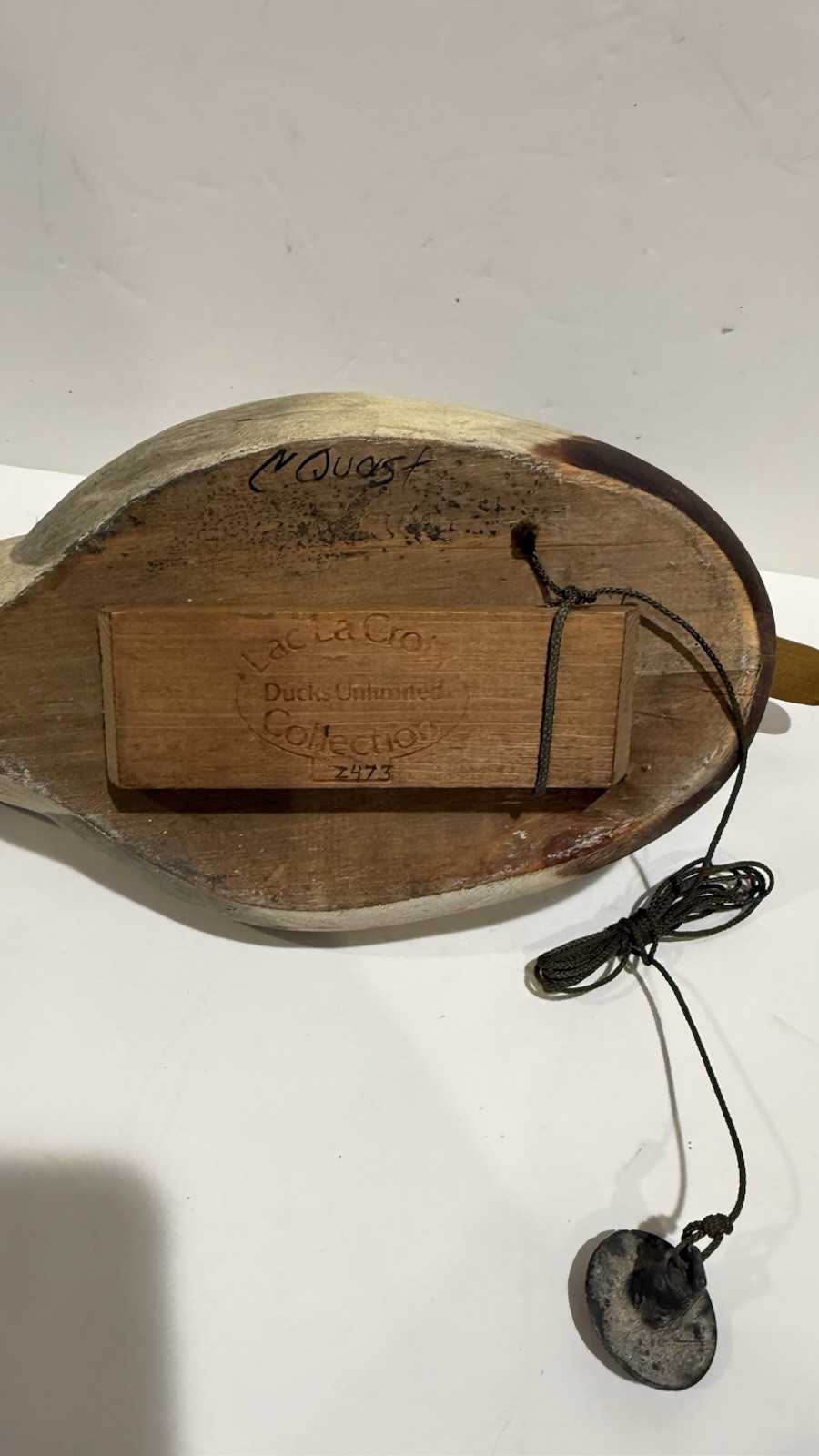 Ducks Unlimited Lac La Croix Decoy Artsit Signed Hand Carved Mallard