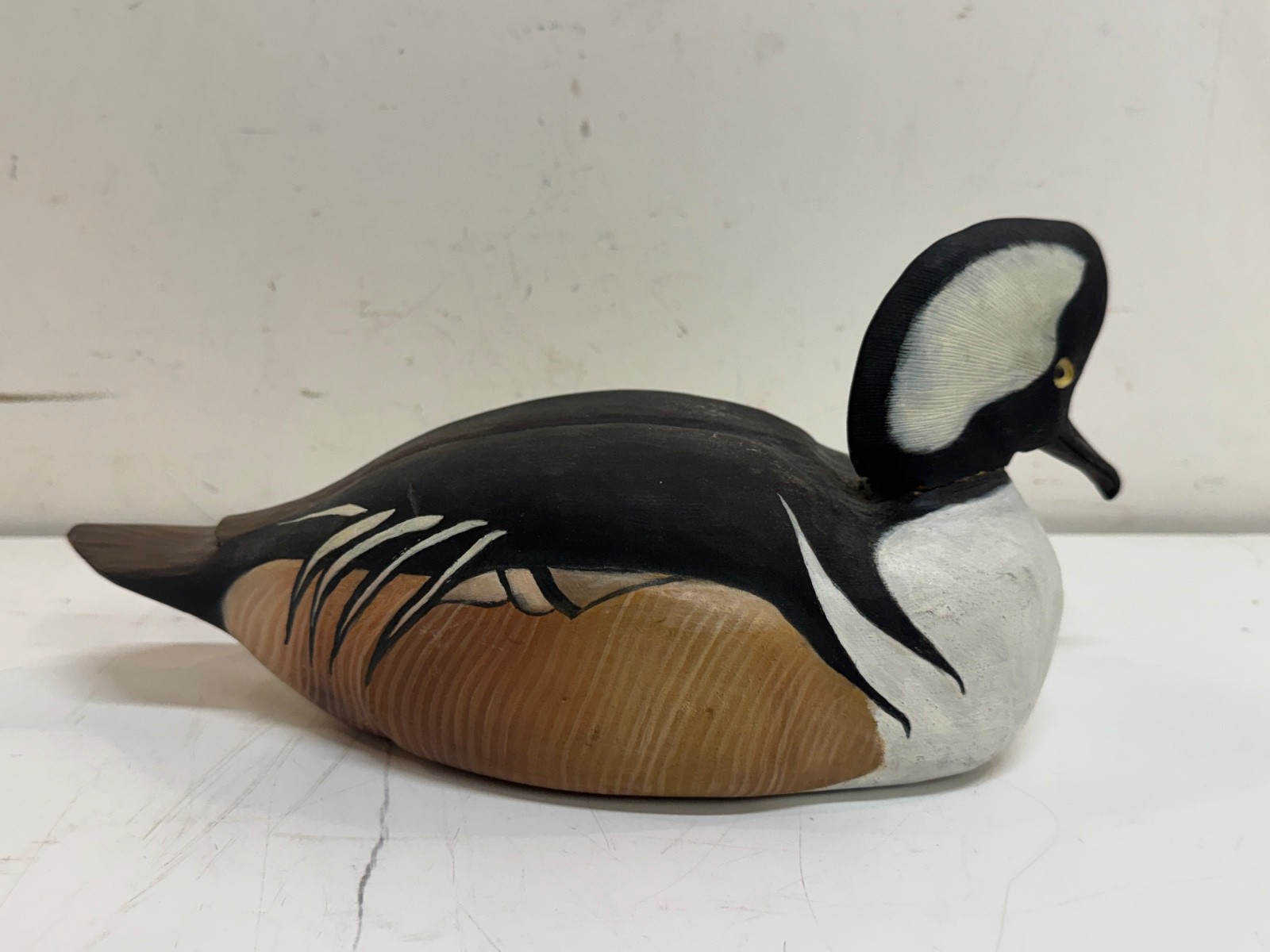 Jim Sjodin Hand Carved Hooded Merganser Duck Decoy JJS Signed – Posable Head