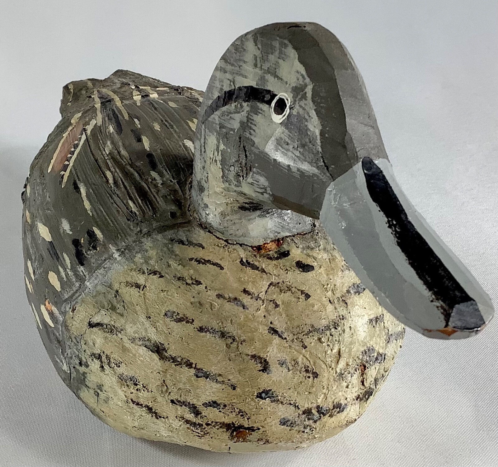 Vintage Duck Decoy 6100 Wood Hand Painted Made in Italy Gray 13″ Cabin Man Cave