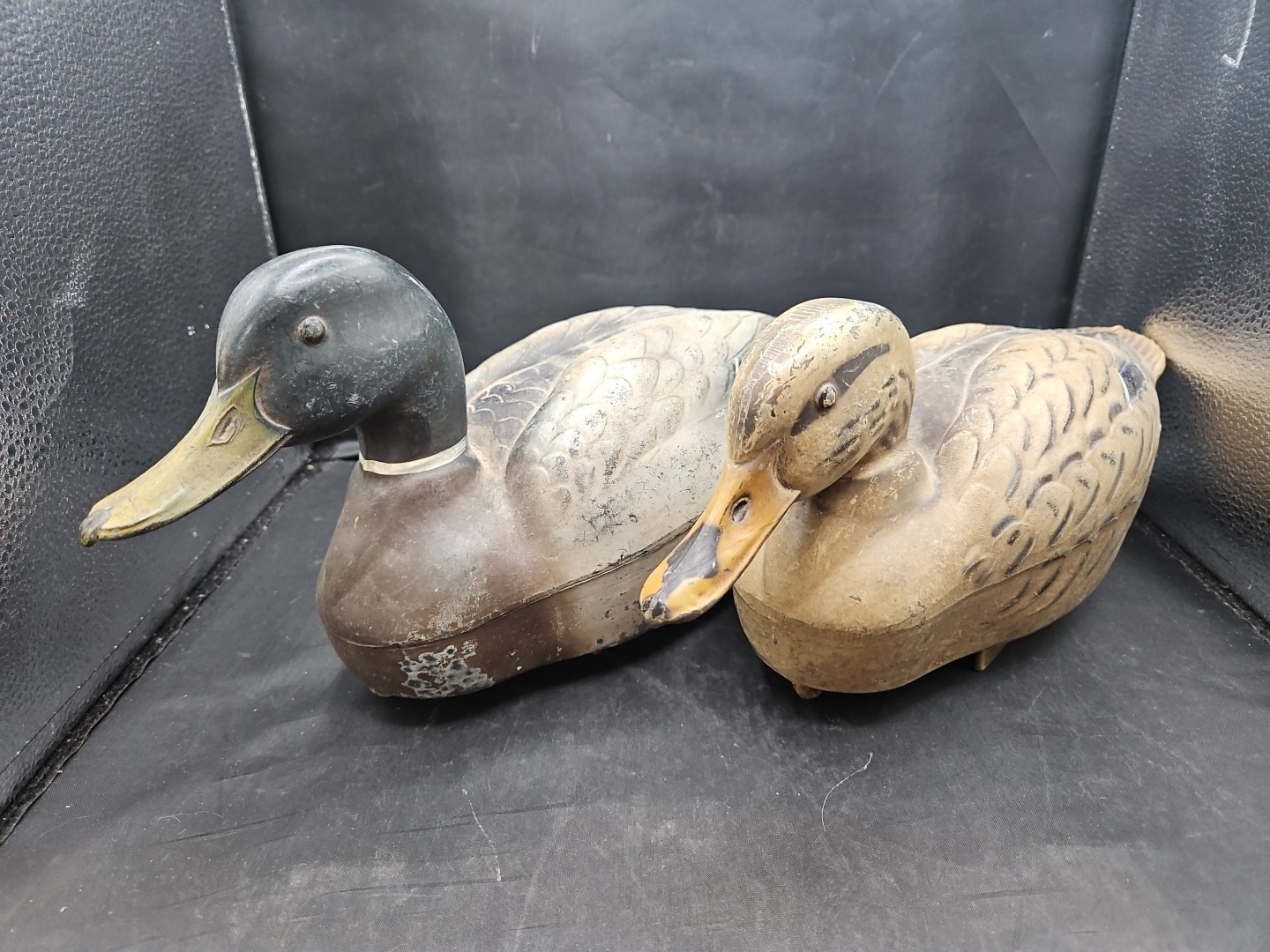 VINTAGE DAYTON D5 MALLARD & HEN DUCK DECOYS FEATHER-LITE DELUXE DAYTON OHIO USA!