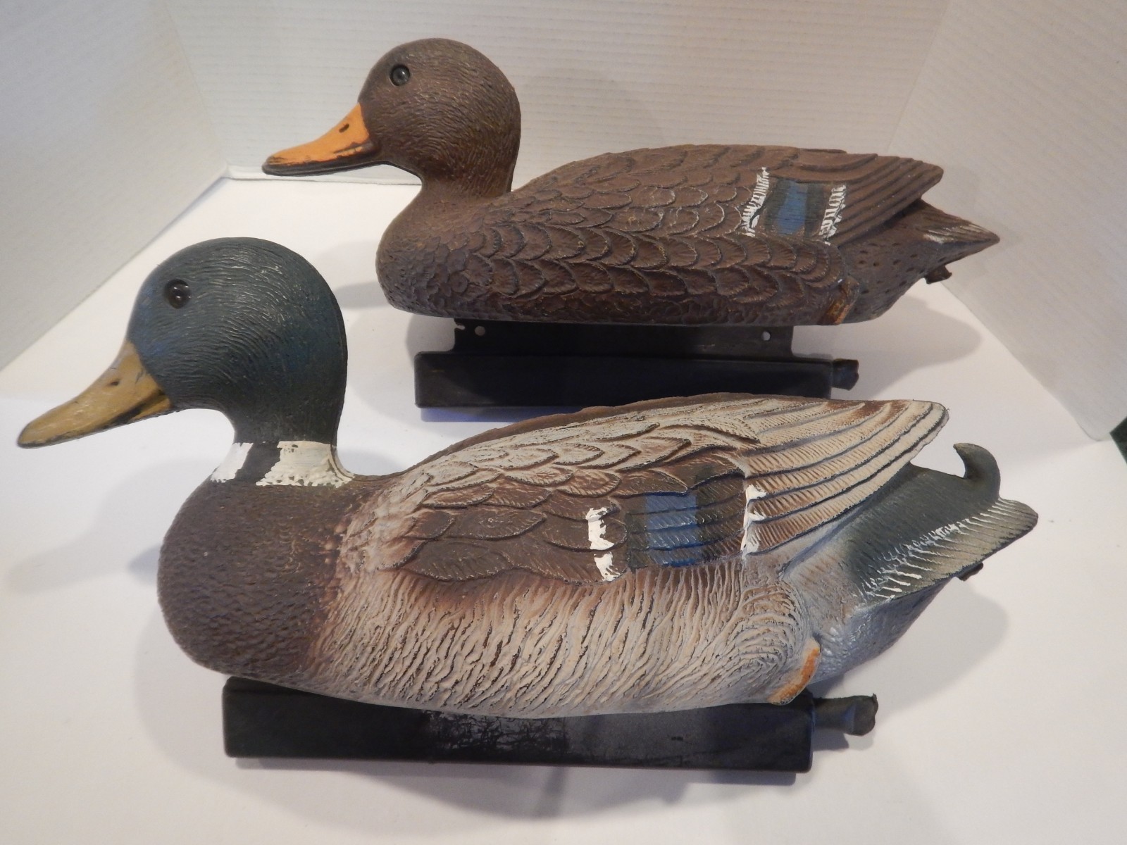 Vintage Flambeau Mallard Drake & Hen Duck Decoy Cabin Decor USA (L20)