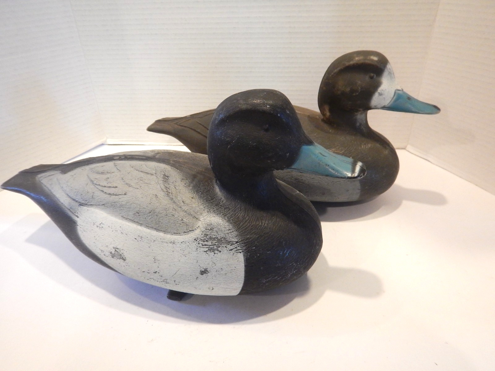 Vtg 1967 Victor Bluebill Drake & Hen Duck Decoy Woodstream USA (L10)