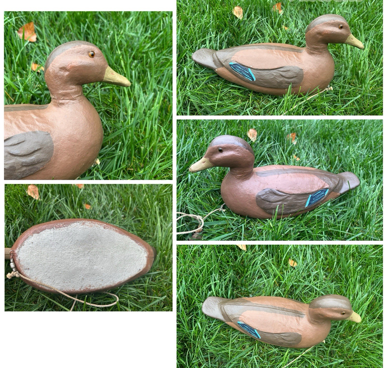 Lot Of 7 1946 Victor Veri-Lite Mallard Duck Decoy ANIMAL TRAP CO PAPER MACHE
