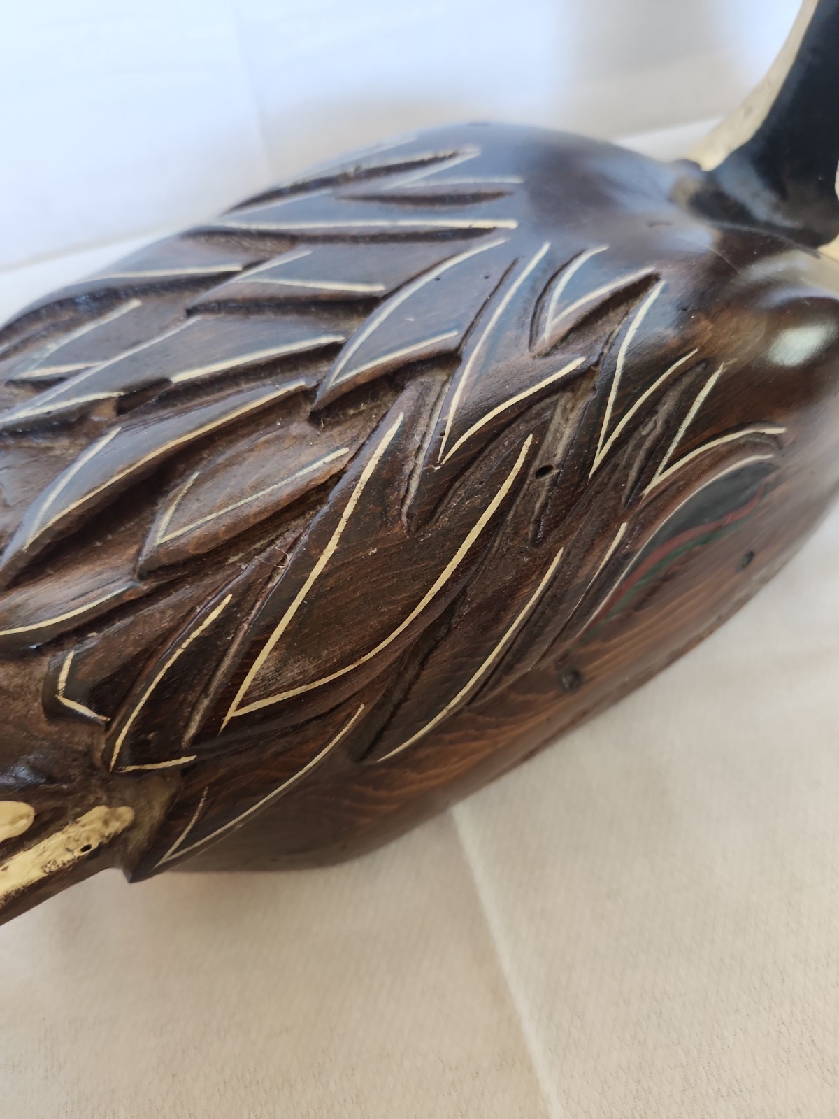 Rare Vintage LEO KOPPY SIGNED 24″ Hand Carved Wooden PINTAIL DUCK DECOY