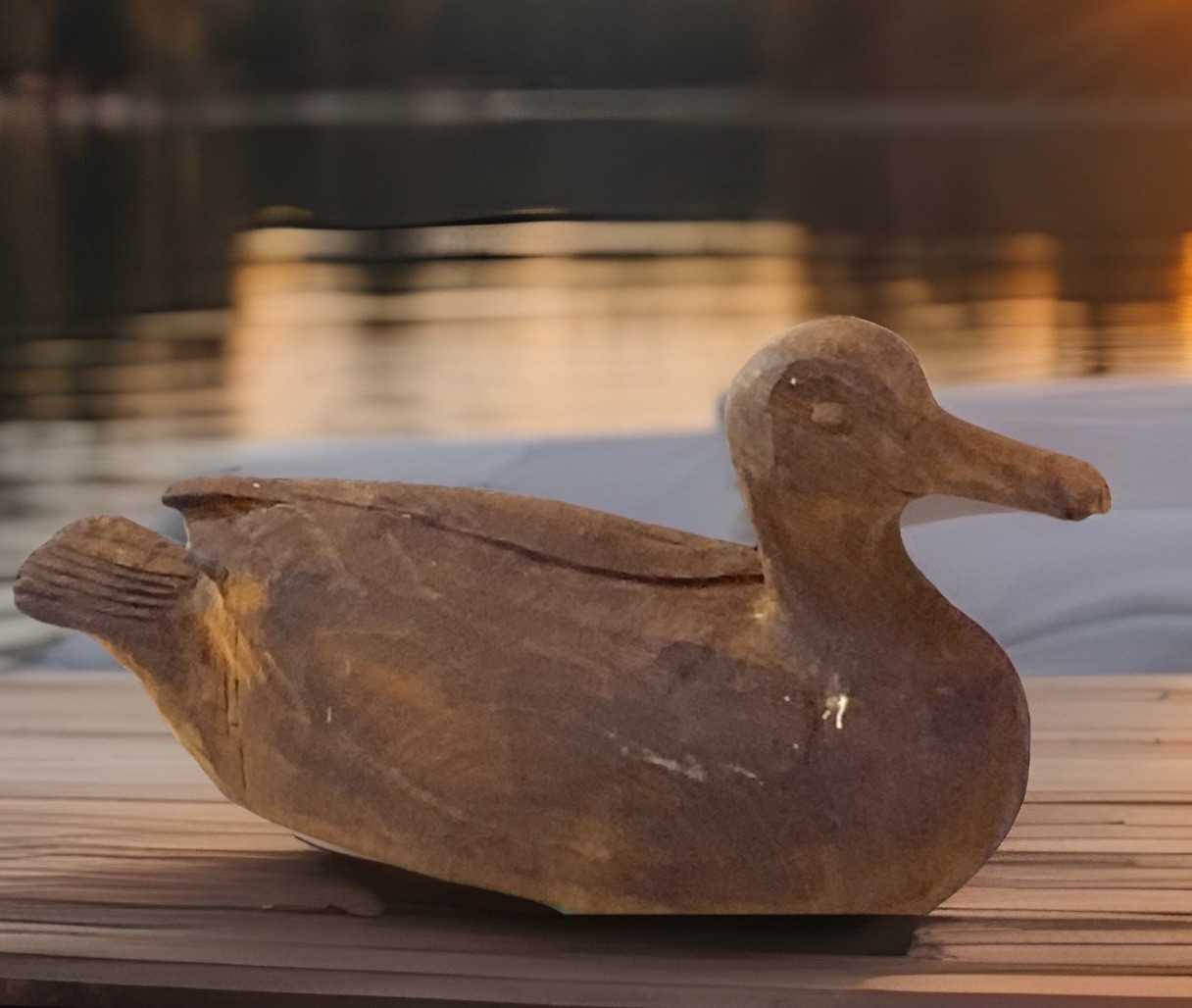 PRIMITIVE CARVED SOLID WOOD DUCK LIFE SIZE 15” WEIGHTS 5 POUNDS ONE OF A KIND