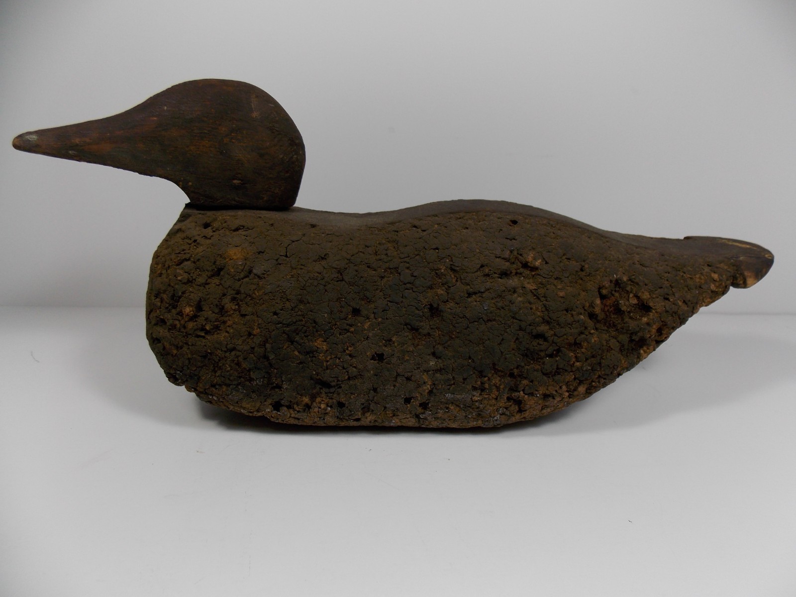 “RARE” VINTAGE CORK BLACK DUCK DECOY UNSIGNED